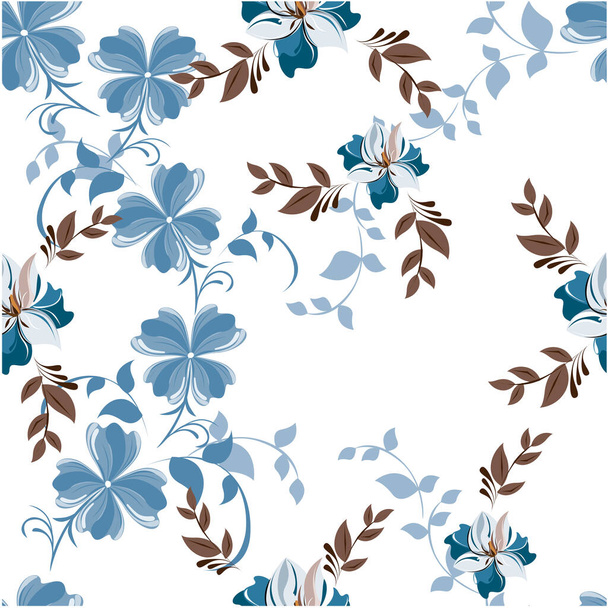 Vector spring abstract background flowers seamless pattern - Vetor, Imagem