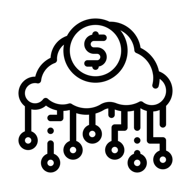 ícone de nuvem de dinheiro ilustração esboço do vetor
 - Vetor, Imagem