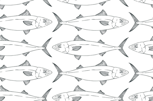 patrón de pez caballa, ilustración de vectores
 - Vector, imagen