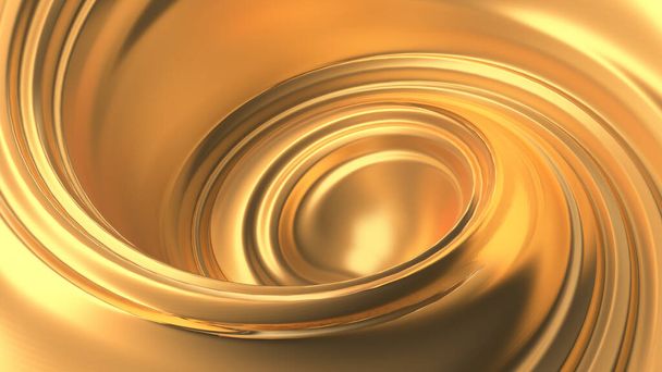 Luxury beautiful splash of gold flow. 3d rendering, 3d illustration. - Photo, Image