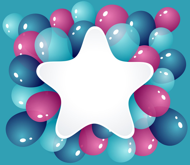 Marco estrella con globos
 - Vector, imagen