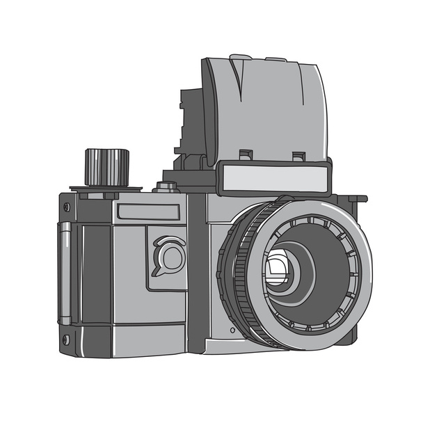 Câmera, desenhada à mão da câmera vetorial, ilustração da câmera
 - Vetor, Imagem