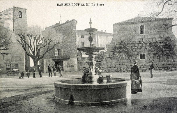 bar-sur-loup, kare eski kartpostal - Fotoğraf, Görsel