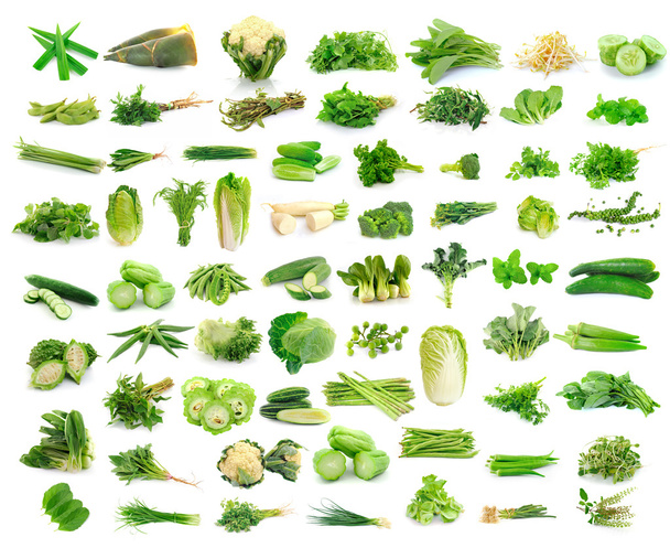 Colección de verduras aisladas sobre fondo blanco
 - Foto, Imagen