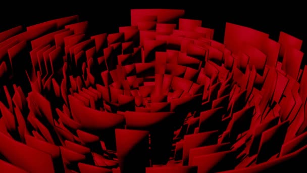 Futurista sci-fi flor vermelha crescendo flor quadrada e transformando em uma forma como caracol, animação fantástica computador, filme vfx
 - Filmagem, Vídeo