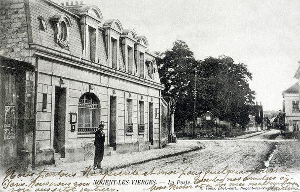 vieille carte postale de Nogent-les-Vierges, bureau de poste
 - Photo, image