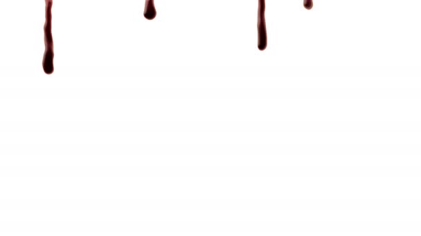 Blood dripping down over white background - Footage, Video