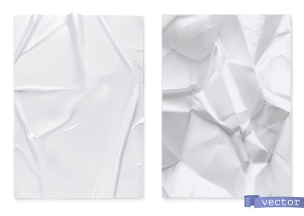 Hoja de papel arrugada. 3d textura vectorial realista
 - Vector, imagen