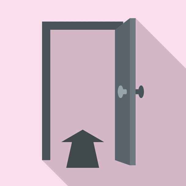 Door entry icon, flat style - Vektör, Görsel