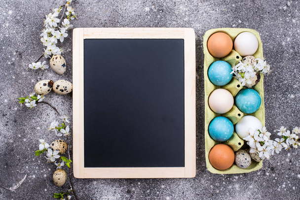 Easter eggs in blue color - Foto, Imagem