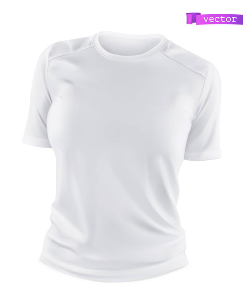 白いTシャツのモックアップ。3Dリアルなベクトル - ベクター画像