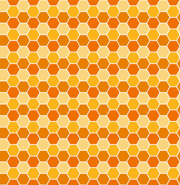 Πορτοκαλί χωρίς ραφές μελίσσι μοτίβο, τέχνη φόντο πρότυπο. Διάνυσμα υφή μελιού - Διάνυσμα, εικόνα