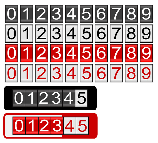 Cuentakilómetros negro y rojo
 - Vector, Imagen