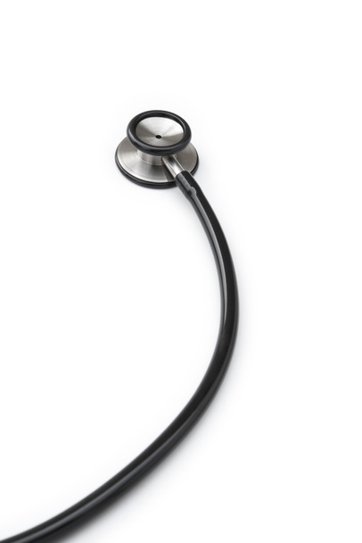 Stetoscopio nero su sfondo bianco verticale
 - Foto, immagini