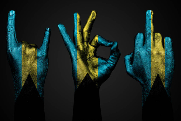 Rock and metal, plná černá ruka ukazuje kozí znamení. Svislý rámec - Fotografie, Obrázek