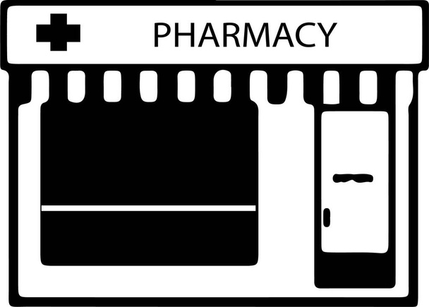 иконка аптеки на белом фоне
 - Вектор,изображение