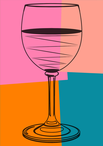 Pop art. Bicchieri di vino
 - Vettoriali, immagini