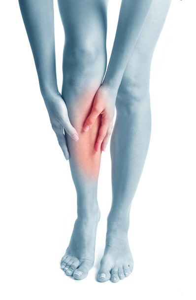 膝の痛み。スポーツ外傷 - 写真・画像