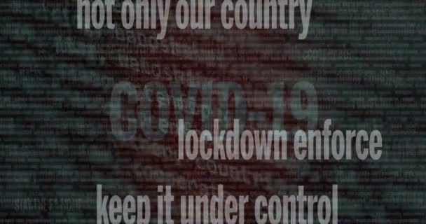 vörös figyelmeztető coronavirus videó háttér szöveges - Felvétel, videó