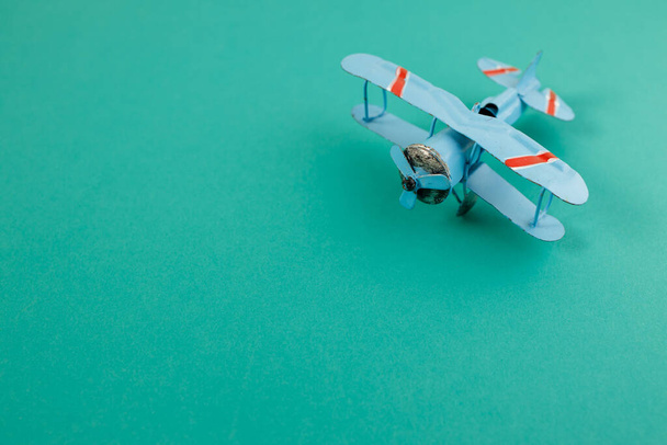 Model plane,airplane on pastel color background - Zdjęcie, obraz