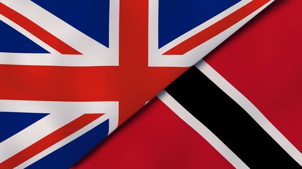 Dos estados banderas del Reino Unido y Trinidad y Tobago. Fondo de negocio de alta calidad. ilustración 3d
 - Foto, imagen