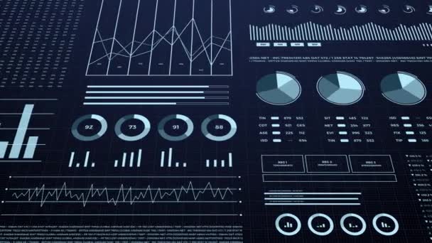 統計、金融市場データ、分析とレポート、数字とグラフ。3Dインフォグラフィックアニメーション｜4K. - 映像、動画