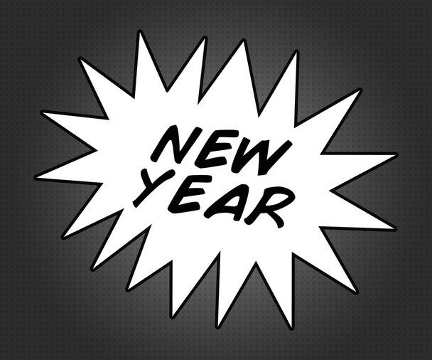 New Year Comic Speech Bubble - Photo, Image