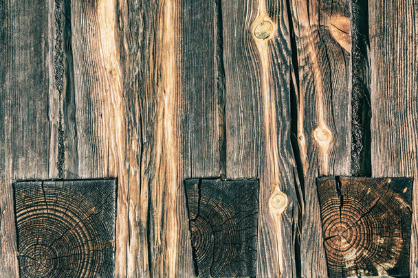 Creative image of wood texture with natural pattern. Abstract background, blank template. Retro styl - Фото, изображение