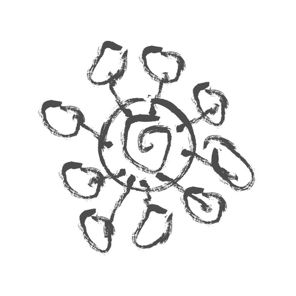 Coronavirus Epidemie Tinte Kunst Symbol Logo und Symbol - Vektor, Bild