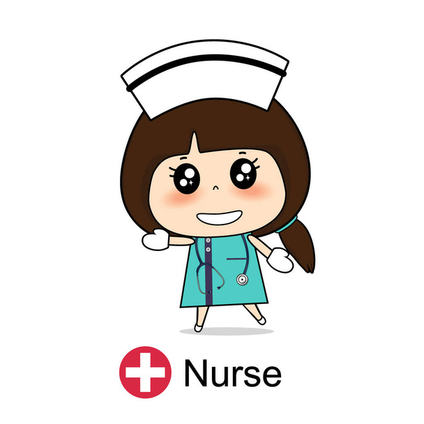 Cartoon character Nurse Design, Medical worker, Medical concept. Vector illustration design. - Vetor, Imagem
