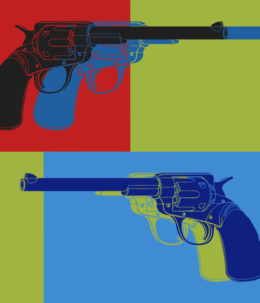 Revolver. Pop art - Vektor, Bild