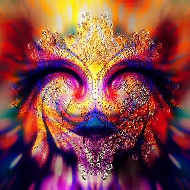Mandala aus heiligem Zierbaum des Lebens Symbol, Metall-Effekt. - Foto, Bild