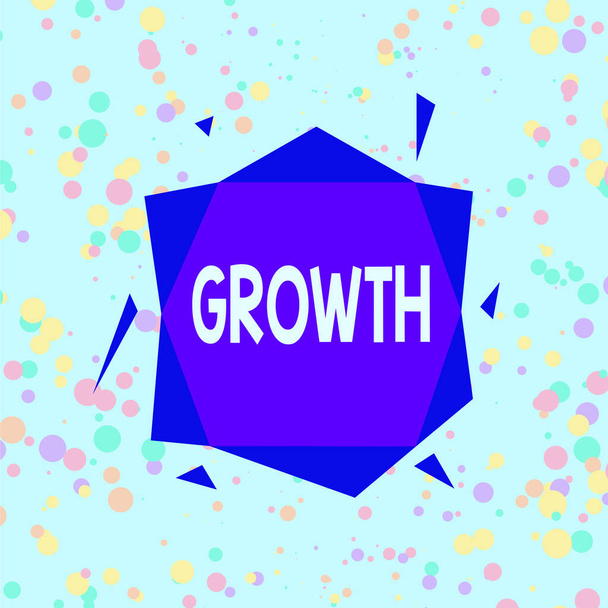 Handwriting text Growth. Concept meaning process of increasing in size or juice Getting older Ageing Asymmetrical uneven shaped format pattern object outline multicolour design. - Photo, Image