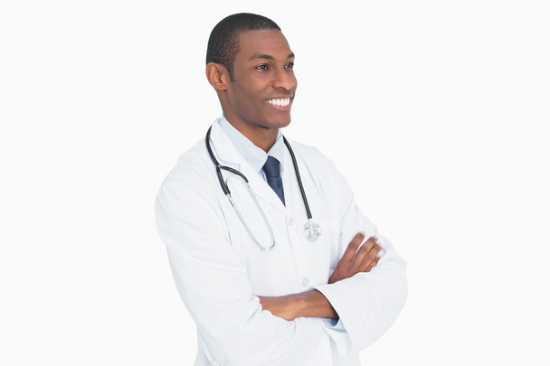 Portrait of a happy male doctor - Foto, imagen