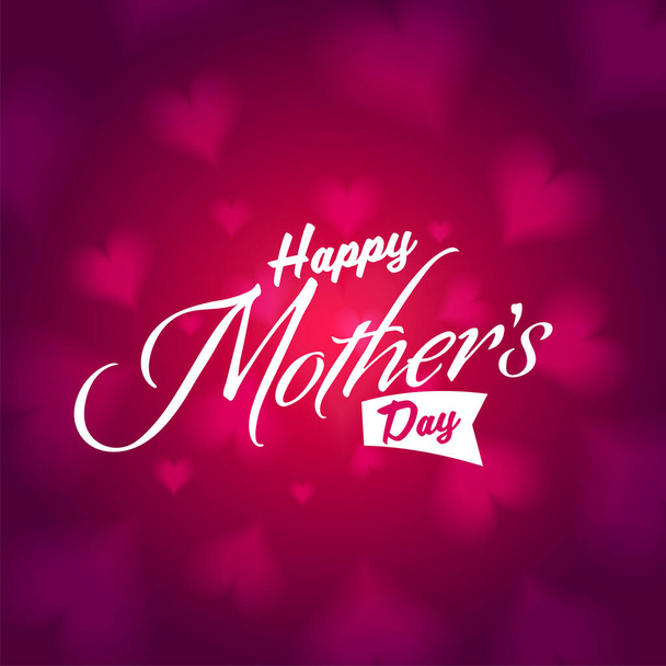 Stylish text Happy Mother's Day on Red Heart Shape Background. - Vektor, Bild
