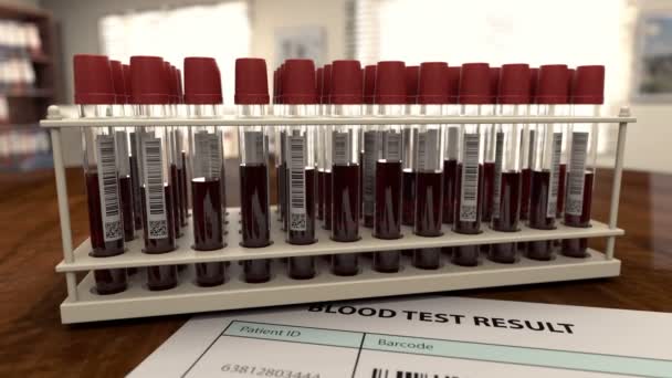 Medizinische Form mit Virus-positiver Blutanalyse - Filmmaterial, Video
