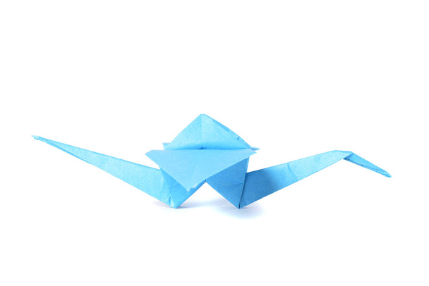 Origami żuraw izolowane na białym tle - Zdjęcie, obraz