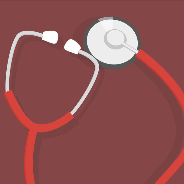 Vektör dosyasında kırmızı arkaplan bulunan stetoskop görüntüsü - Vektör, Görsel