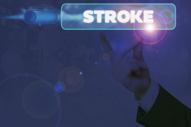 Fogalmi kézírás, ami Stroke-ot mutatja. Üzleti fotó bemutató Betegek eszméletvesztés miatt a rossz véráramlás orvosi. - Fotó, kép