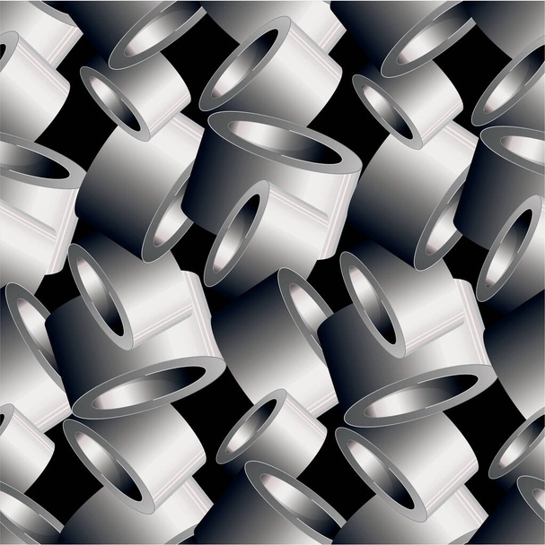 Textura inconsútil, ilusión óptica geométrica, cilindro hueco, tubo, círculo
 - Vector, imagen