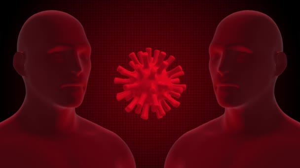 Pandemia di Coronavirus o Covid-19. Concetto di virus contagioso tra due persone. Animazione 3D 4K
. - Filmati, video