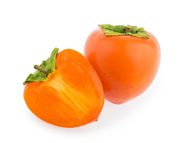 persimmon fruits isolated white background clipping path - Photo, Image