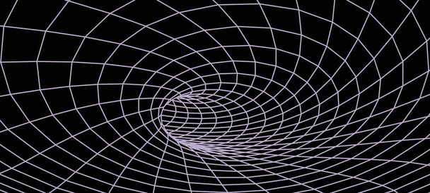 Túnel abstracto. Vector wormhole 3D Corredor malha - Vetor, Imagem