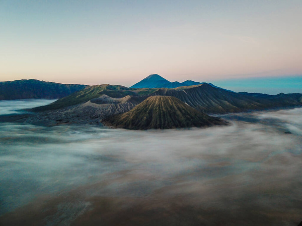 The beauty of Mt Bromo at sunrise in photos using drones - Photo, Image