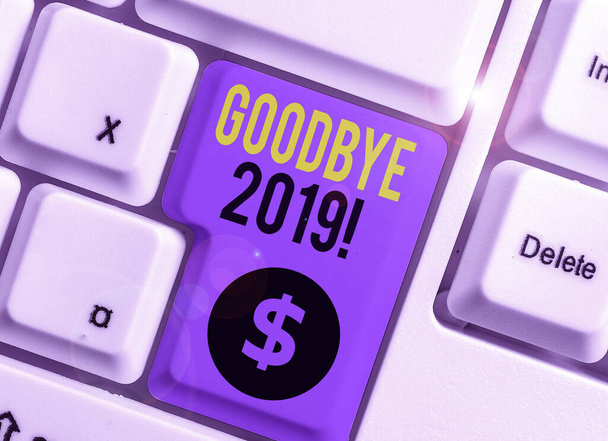 Conceptual hand writing showing Good Bye 2019. Business photo text express good wishes when parting or at the end of last year. - Photo, Image