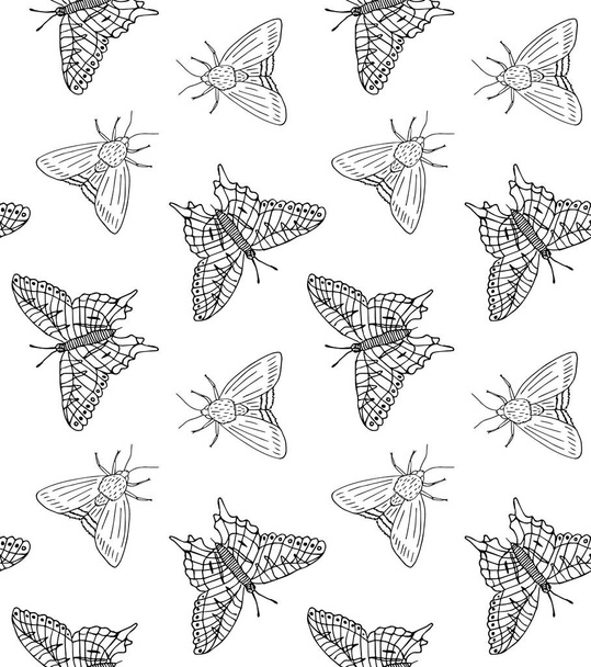 seamless pattern with butterflies. vector illustration - Vektör, Görsel