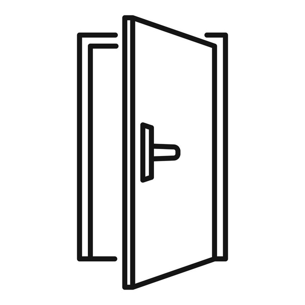 Steel open door icon, outline style - Vector, Imagen