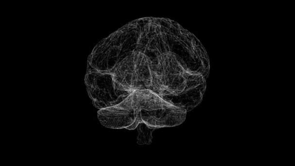 Animacja ludzkiego mózgu 3d. Sztuczna inteligencja. 4K. - Materiał filmowy, wideo