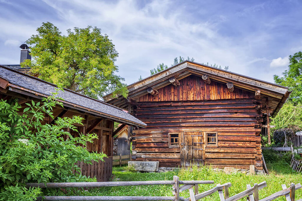 Beautiful rustic wooden house. Traditional architecture - Photo, Image