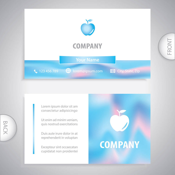 business card - Apples symbol. Eat healthy - fruits and vegetables products. Concept for dietitian or nutritional consultant - Vector, Image